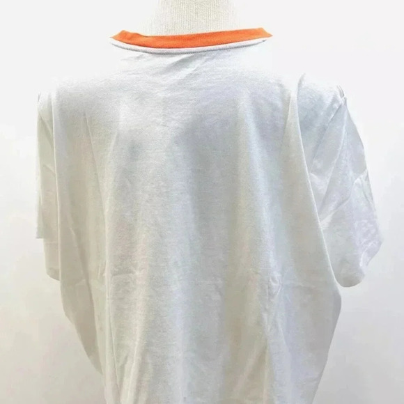 NWT LEVI'S Women Short Sleeve Pullover Round High Neck White Cropped Top Sz 1X - Picture 7 of 9